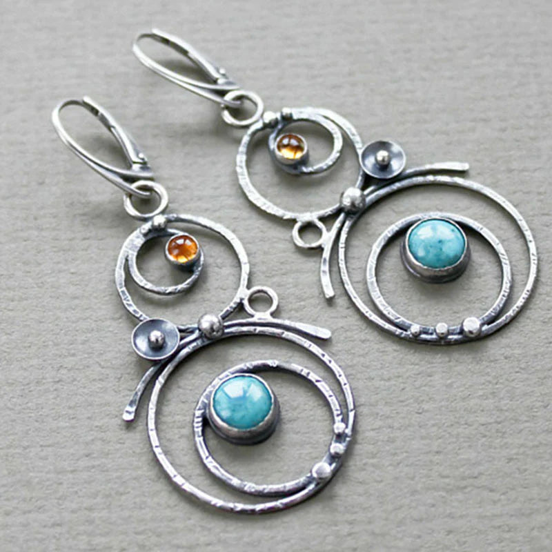 Pendientes de piedra azul