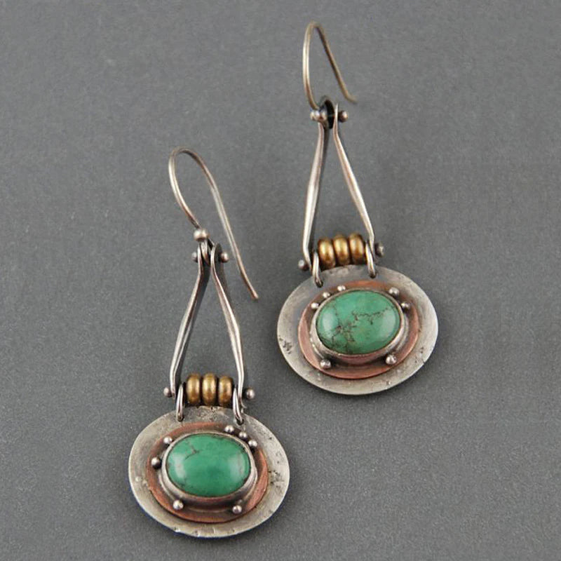 Pendientes con piedra turquesa