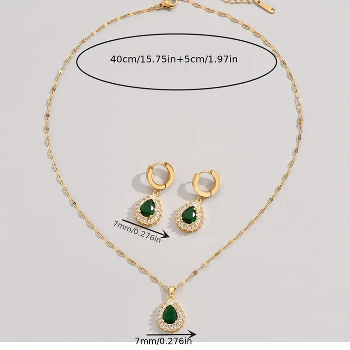 Conjunto de Joyería Esmeralda Reina