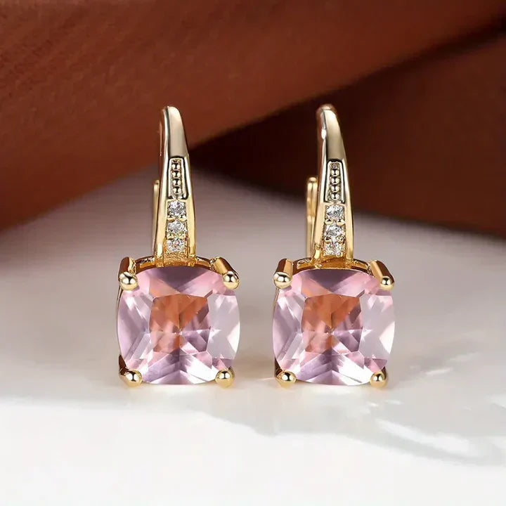 Pendientes Aro de Oro con Piedras Misteriosas