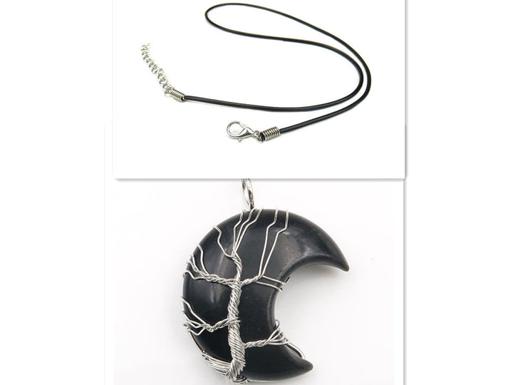 Collar con colgante Árbol de la Vida en cristal lunar Accesorios