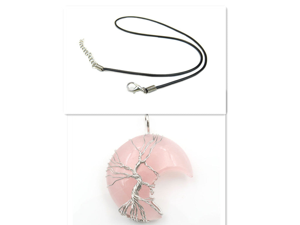 Collar con colgante Árbol de la Vida en cristal lunar Accesorios