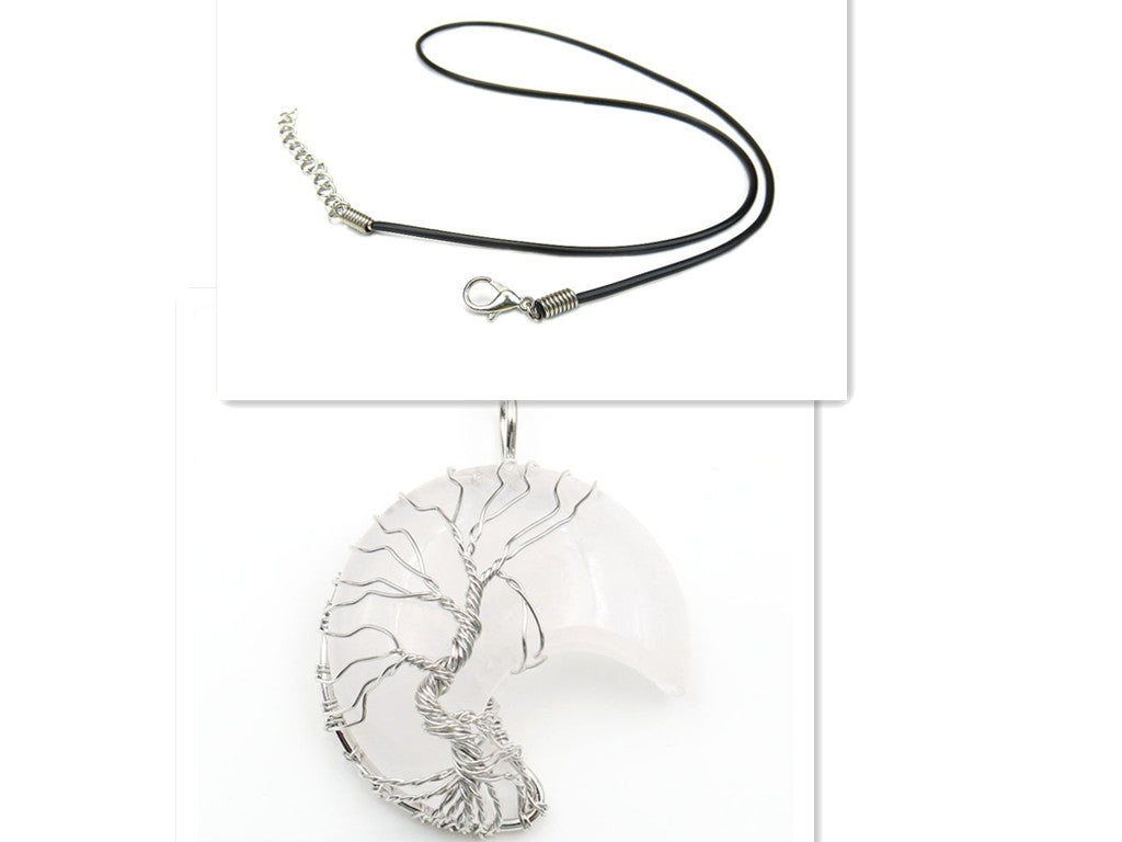 Collar con colgante Árbol de la Vida en cristal lunar Accesorios