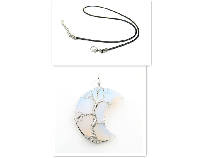 Collar con colgante Árbol de la Vida en cristal lunar Accesorios