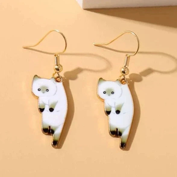 Pendientes colgantes con forma de gatos