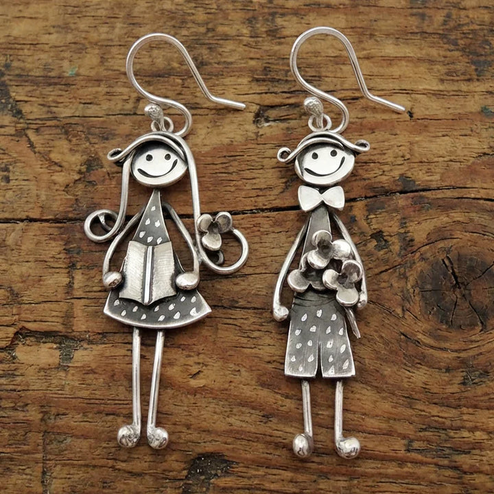 Pendientes colgantes vintage para niño y niña