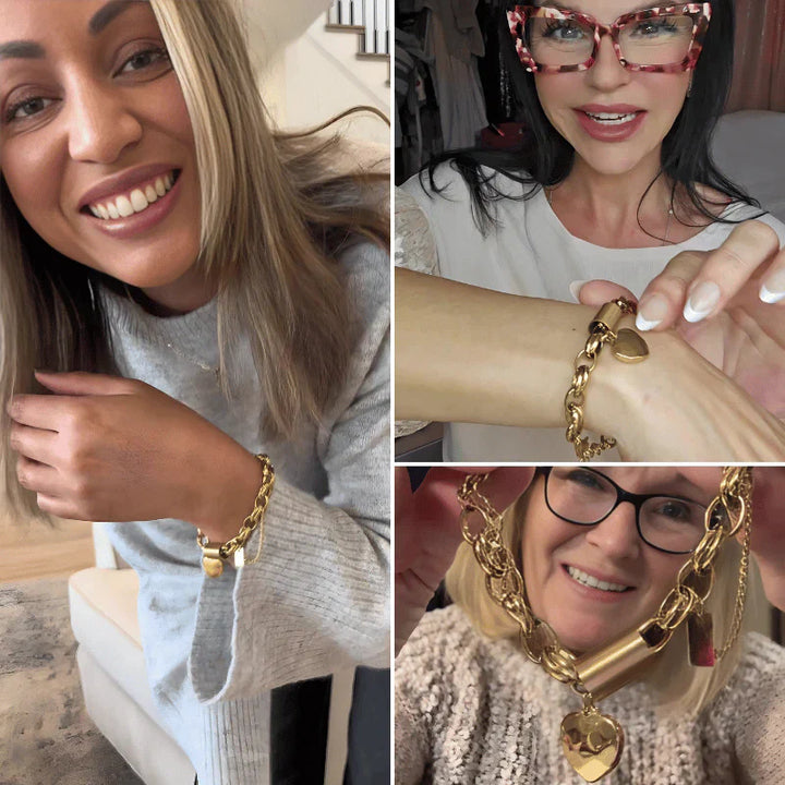 Pulsera Gruesa del Corazón | Oro