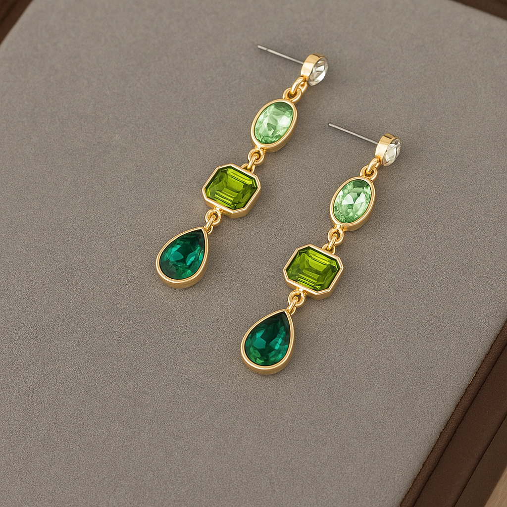 Kona | Pendientes colgantes con piedras verdes