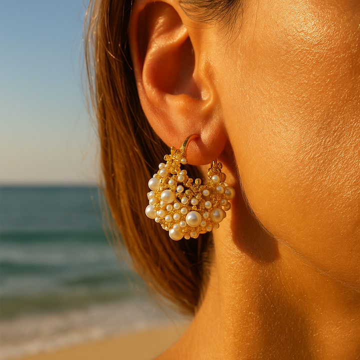 Pendientes Dione | Amanecer Dorado Espuma