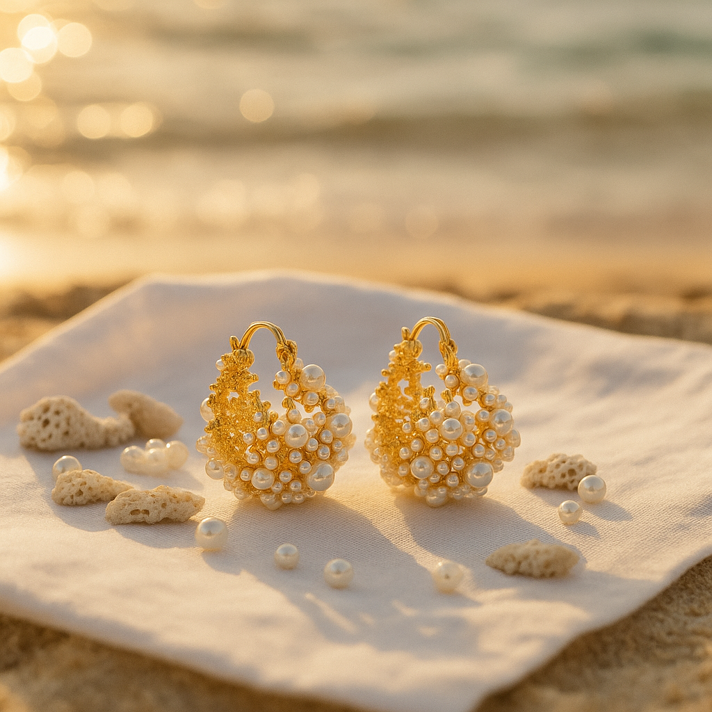 Pendientes Dione | Amanecer Dorado Espuma