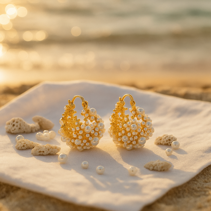 Pendientes Dione | Amanecer Dorado Espuma