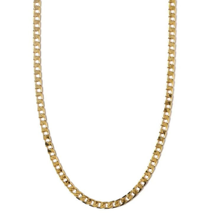 Collar Cadena Curb Plano | Oro