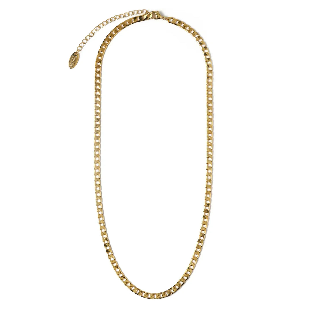 Collar Cadena Curb Plano | Oro