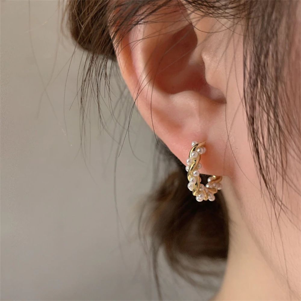 Pendientes De Perlas Retorcidas