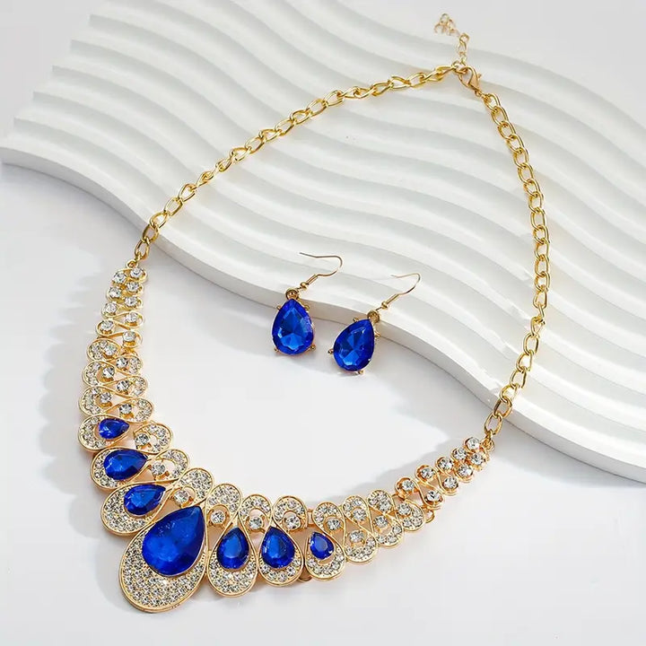 Conjunto de Joyería de Oro Zafiro Celestial