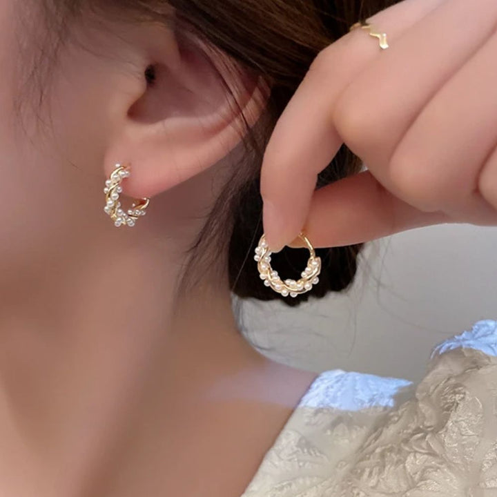 Pendientes De Perlas Retorcidas
