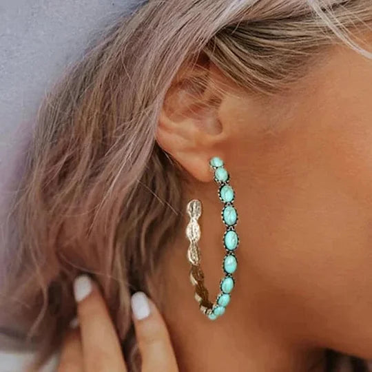 Pendientes vintage en turquesa
