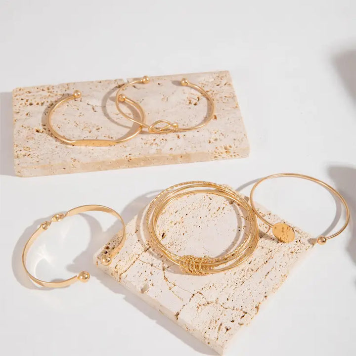 Conjunto Pulseras Nudo Elegante | Oro