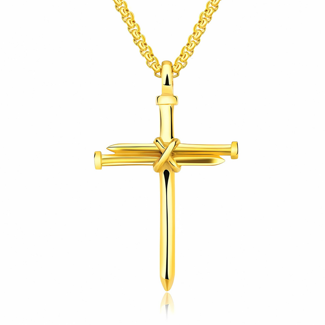 Collar con cruz en forma de clavo