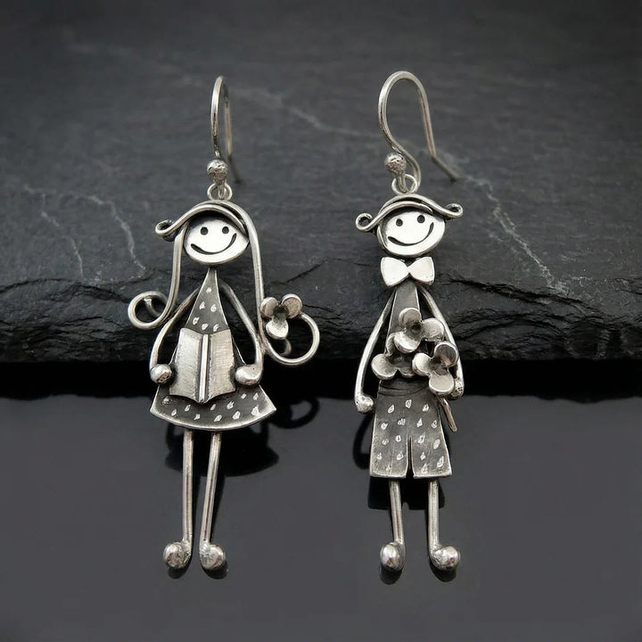 Pendientes colgantes vintage para niño y niña