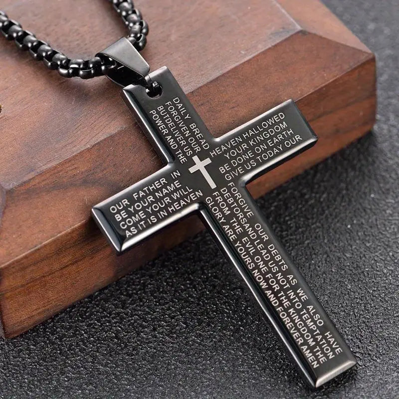 Collar con colgante cruzado unisex moderno