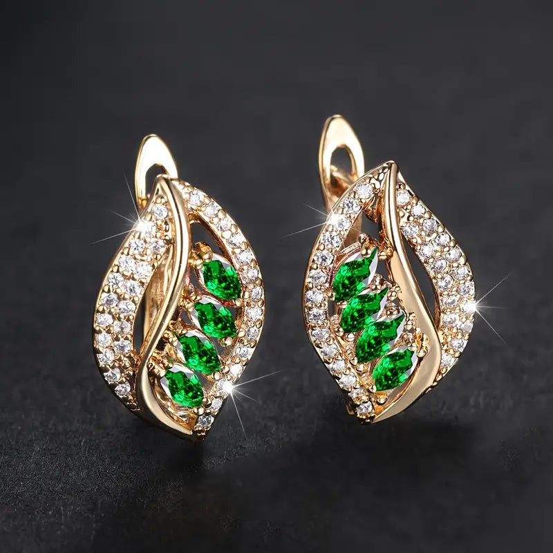 Pendientes Hoja de Esmeralda
