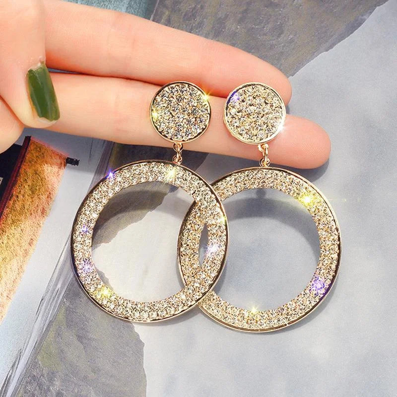 Pendientes de circonita en oro y plata