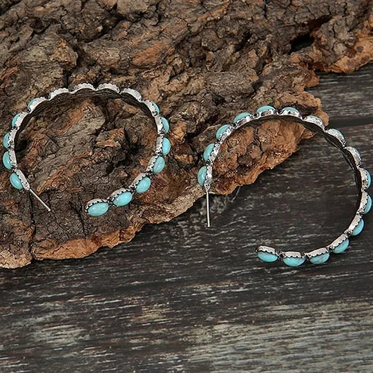 Pendientes vintage en turquesa