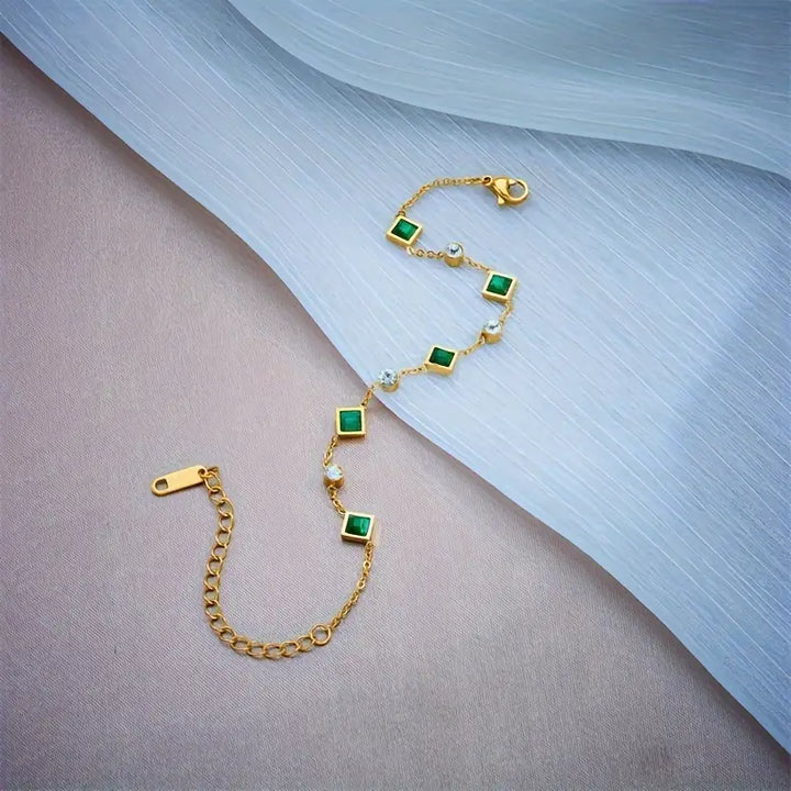 Pulsera Carolina con esmeralda