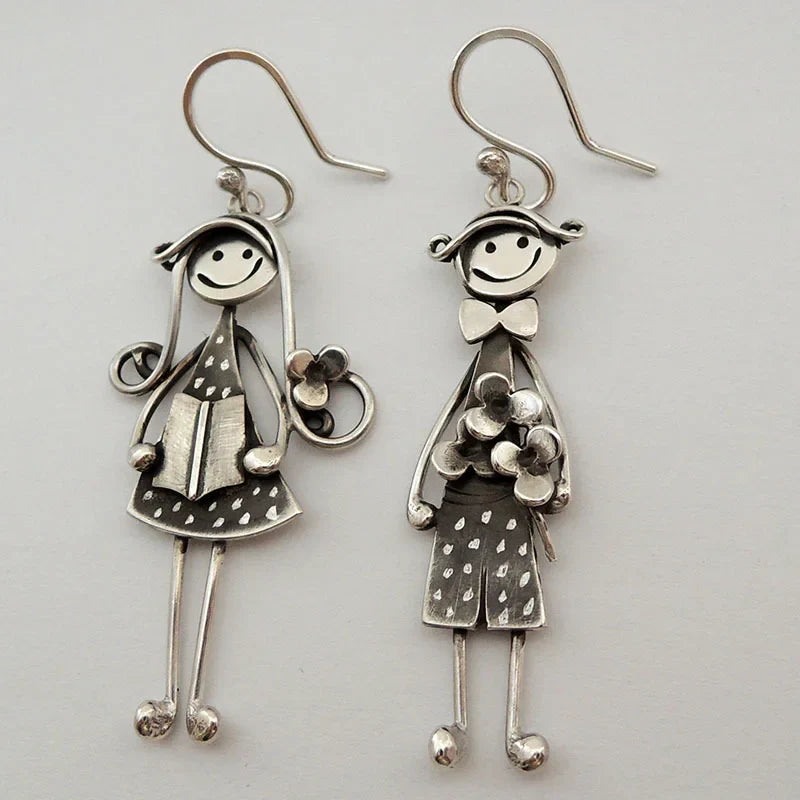 Pendientes colgantes vintage para niño y niña