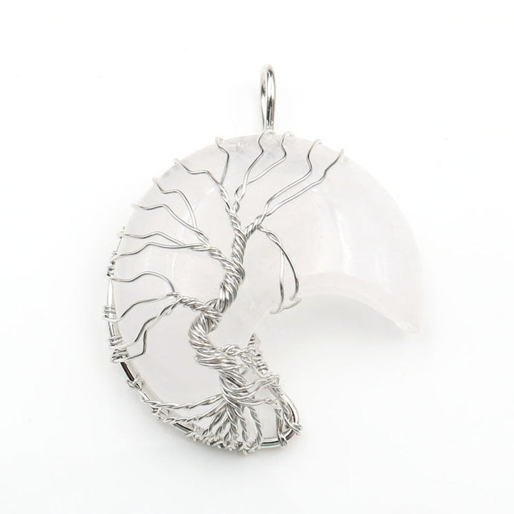 Collar con colgante Árbol de la Vida en cristal lunar Accesorios