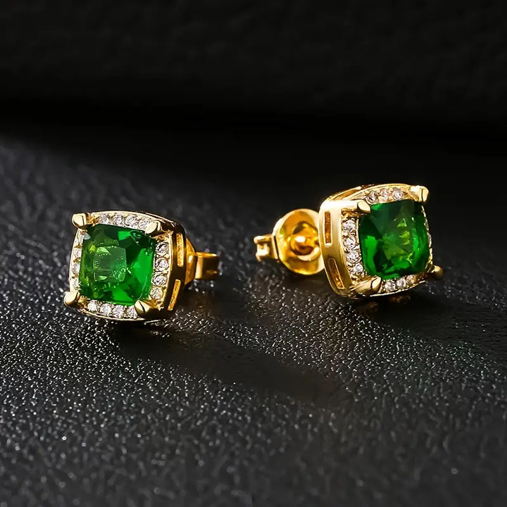 Pendientes Carina Piedra Esmeralda