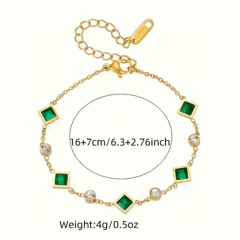 Pulsera Carolina con esmeralda