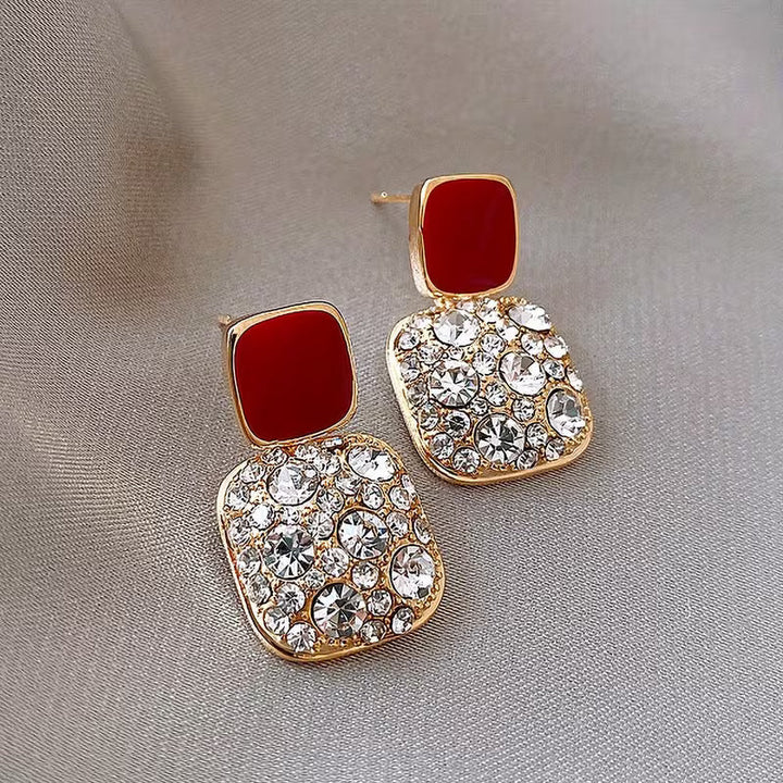Pendientes colgantes en forma cuadrada