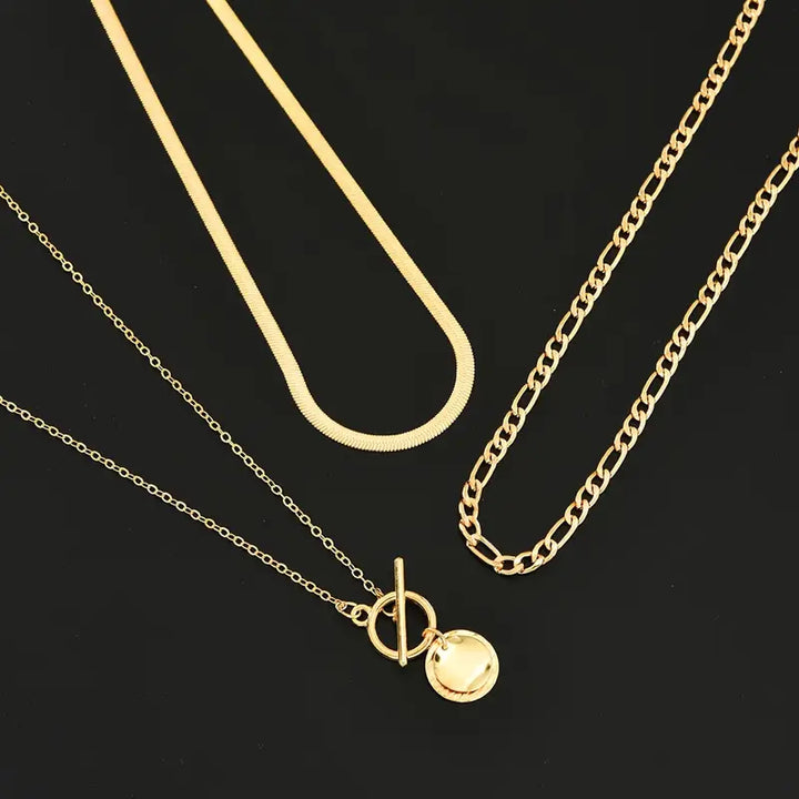 Collar Savira Moneda Texturizada | Oro