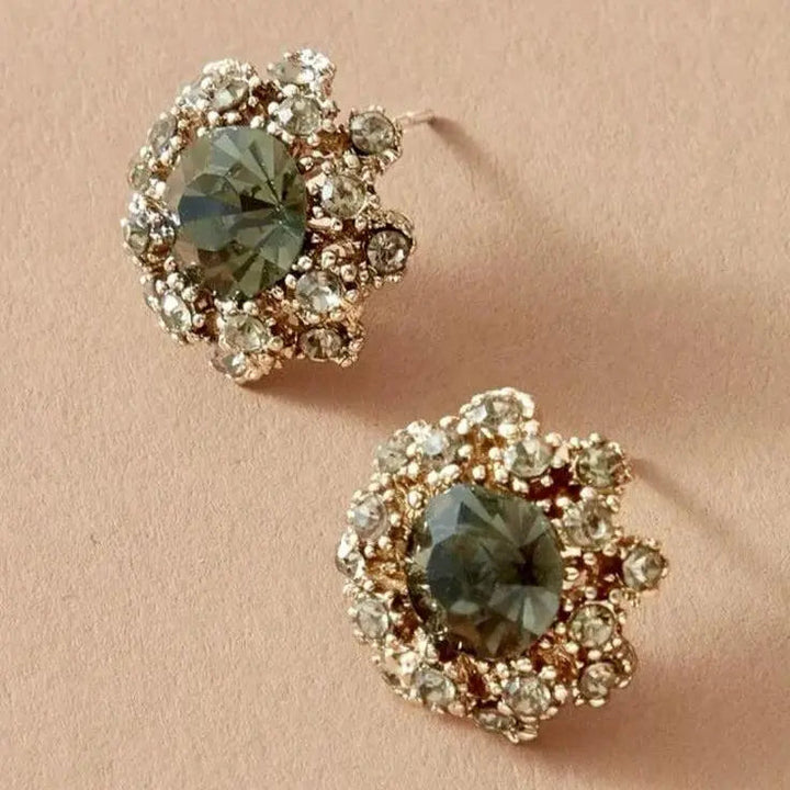 Pendientes redondos verdes brillantes