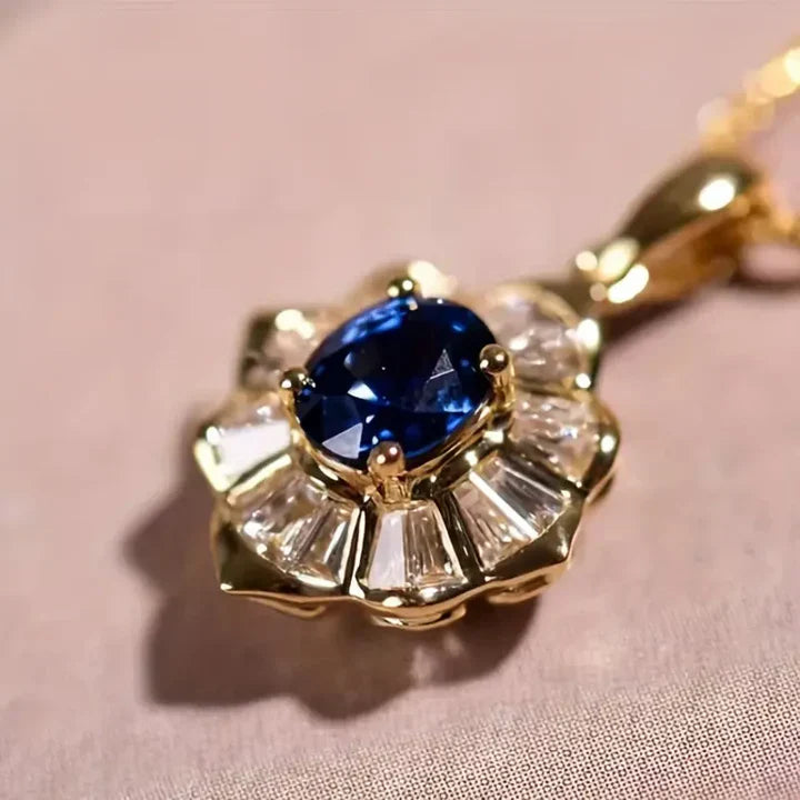 Collar de oro azul