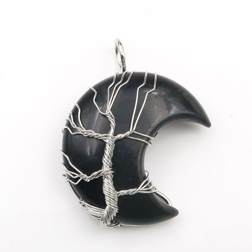 Collar con colgante Árbol de la Vida en cristal lunar Accesorios