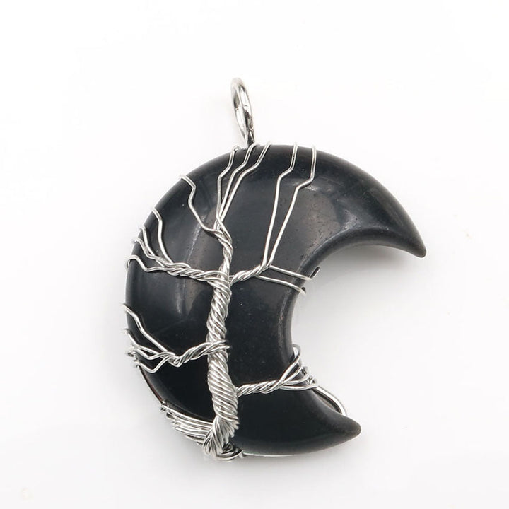 Collar con colgante Árbol de la Vida en cristal lunar Accesorios