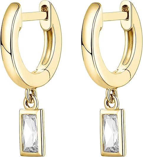 Pendientes Cristal Rectangular | Oro