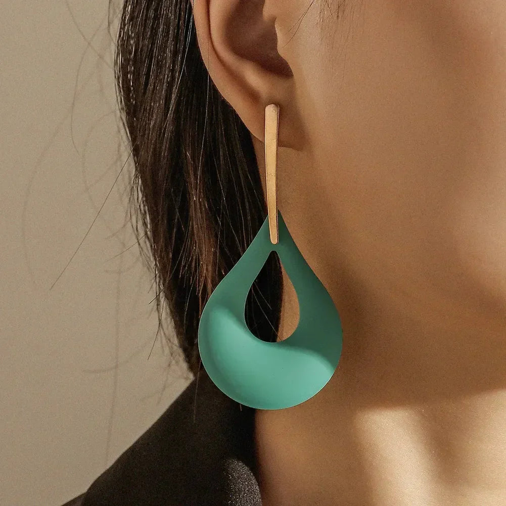 Pendientes vintage turquesa con movimiento colgante