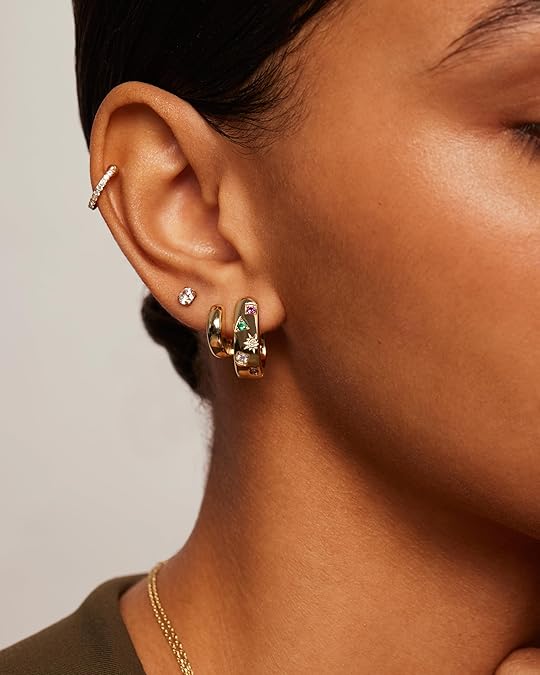Pendientes Argolla Dorada Ola de Color | Oro
