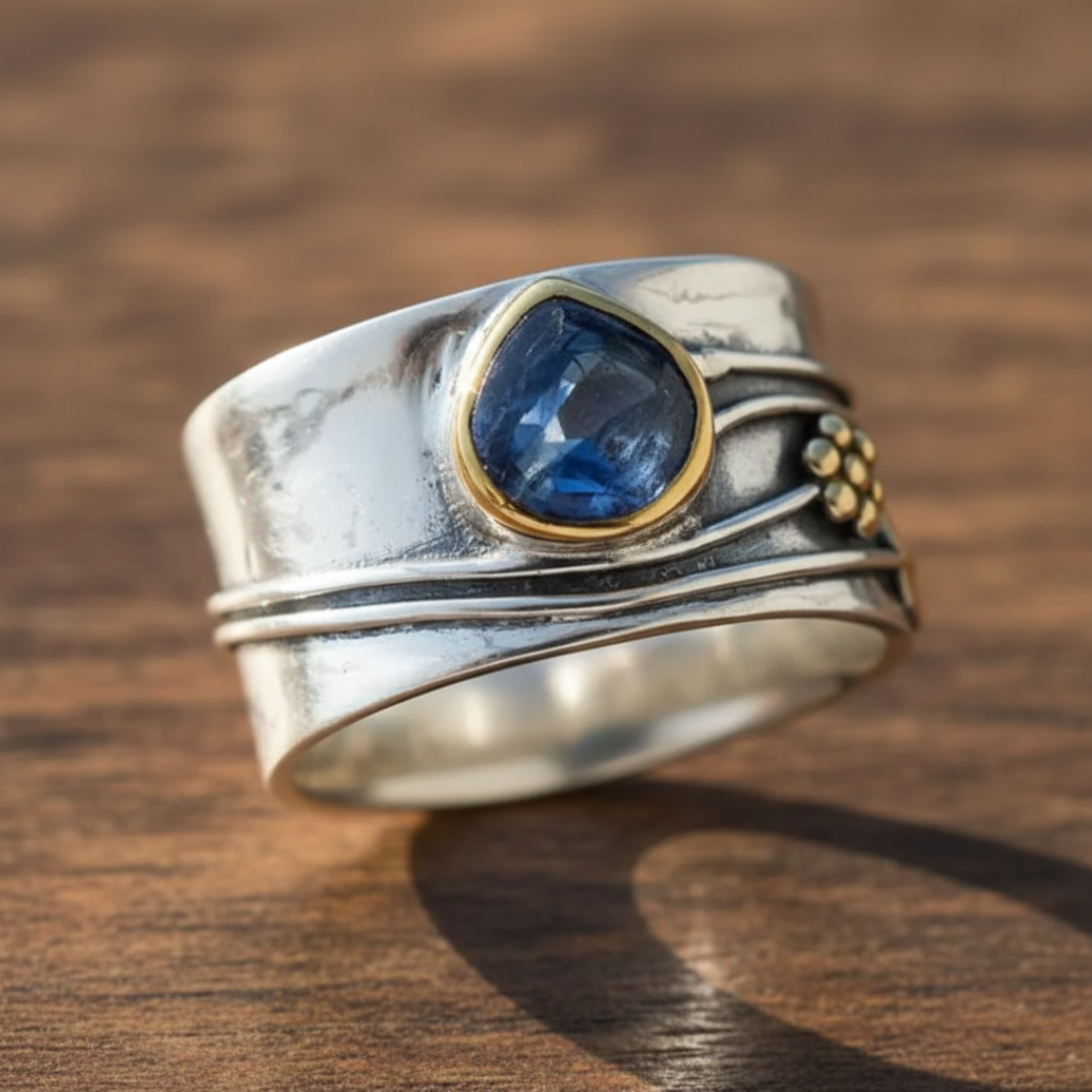 Anillo de Meditación con Piedras Preciosas Bohemio