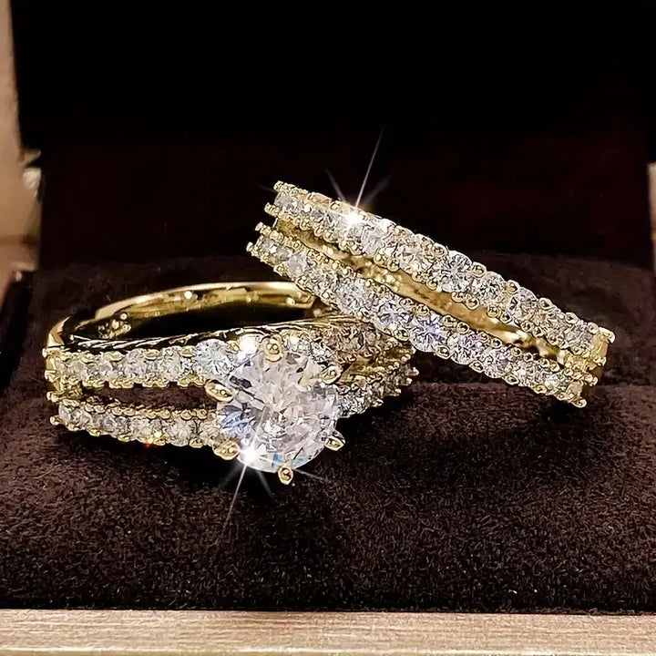 Conjunto de Anillos de Oro Esplendor Eterno
