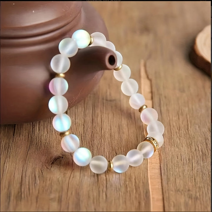 Confianza Pulsera de Perlas y Piedra Lunar