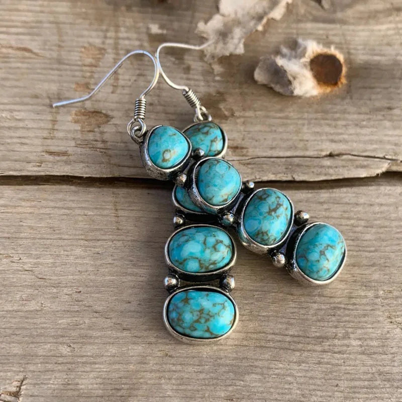 Pendientes vintage de turquesa roja