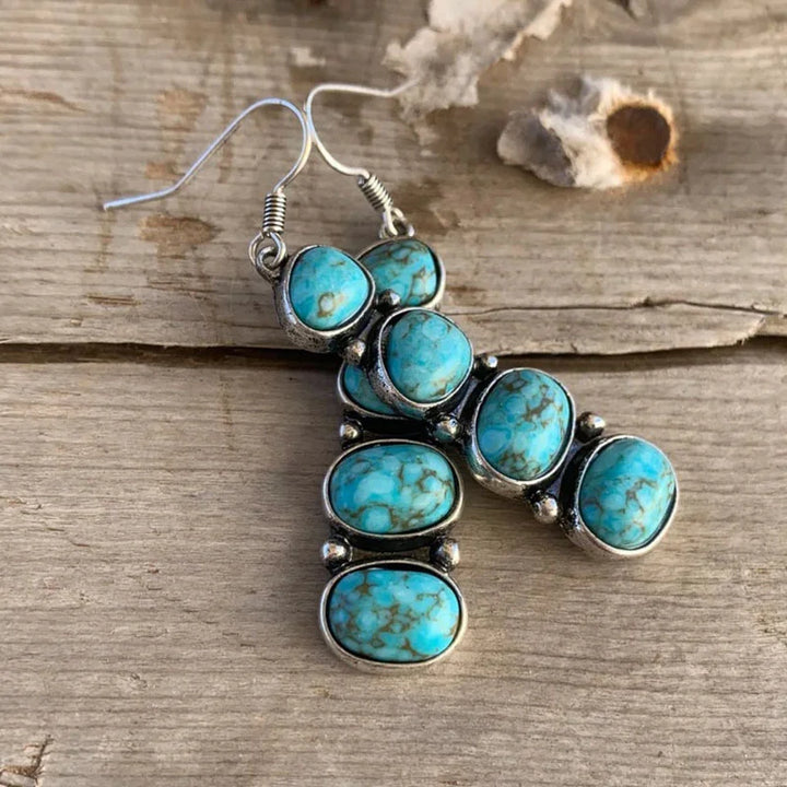 Pendientes vintage de turquesa roja