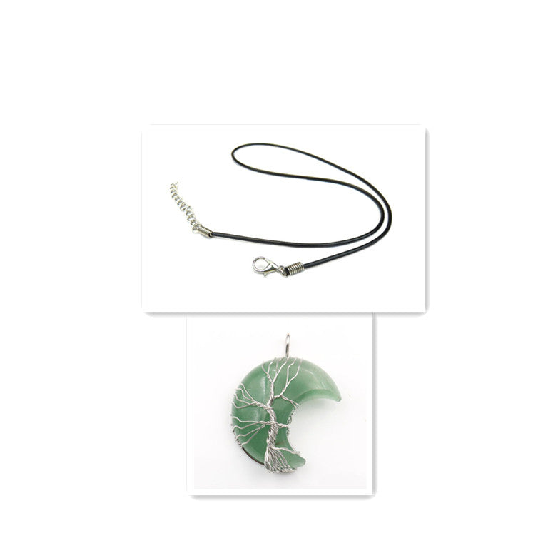 Collar con colgante Árbol de la Vida en cristal lunar Accesorios