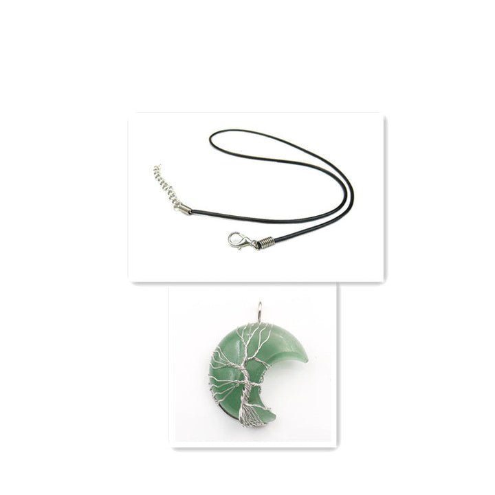 Collar con colgante Árbol de la Vida en cristal lunar Accesorios