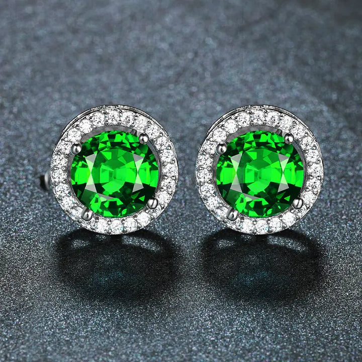 Pendientes de esmeralda y diamantes